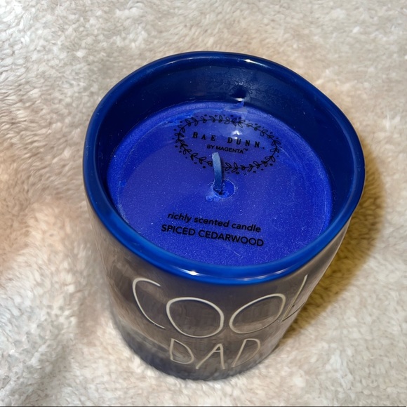 🔥NWT Rae Dunn COOL DAD Large Blue Ceramic Candle 11.4 oz - Picture 2 of 5